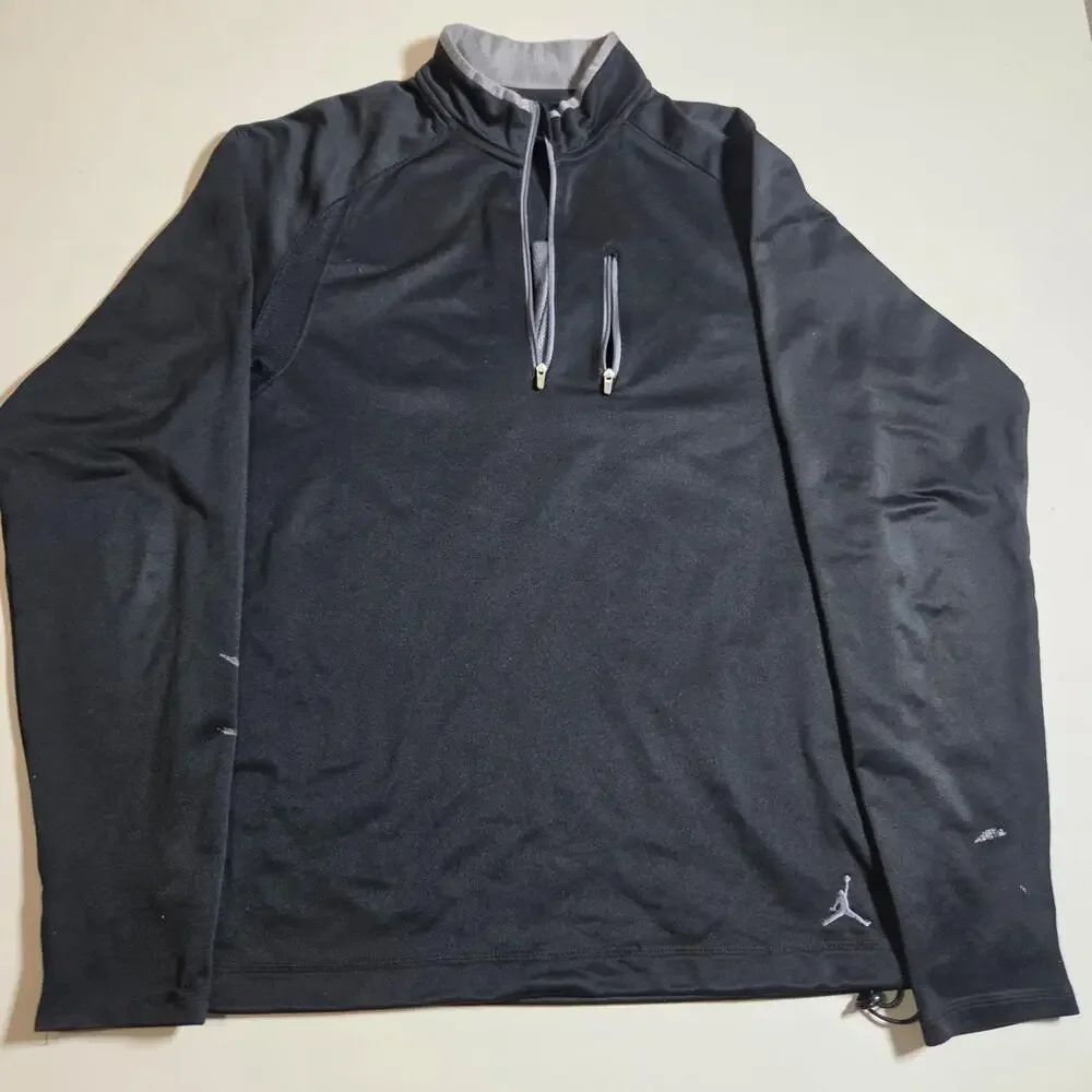 Nike Jordan Pullover Mens Medium Black Dri-FIT 1/4 Zip Training Top Athletic